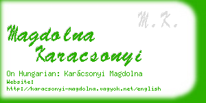 magdolna karacsonyi business card